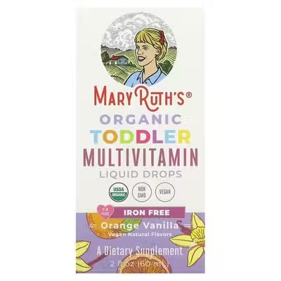 MaryRuth's, Органические мультивитамины для детей от 1 до 3 лет, вкус апельсина и ванили, 60 мл