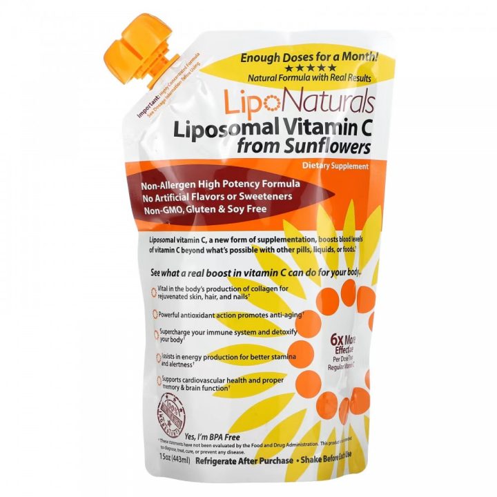Lipo Naturals, Липосомальный витамин C из подсолнечника, 443 мл - ДИСКОНТ