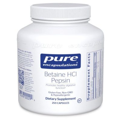 Pure Encapsulations, Бетаин HCI с пепсином, Betaine HCI Pepsin, 250 капсул