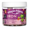 Vitamin Friends, мультивитаминный комплекс с железом, клубника, 60 жеват. мармеладок