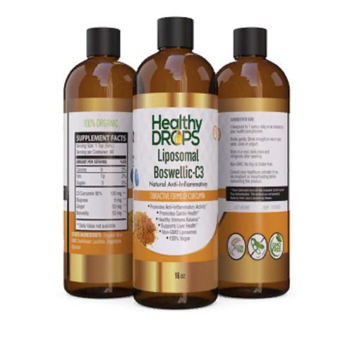 Healthy Drops, liposomal Boswelic C3, противовоспалительное средство c куркумином, 473 мл