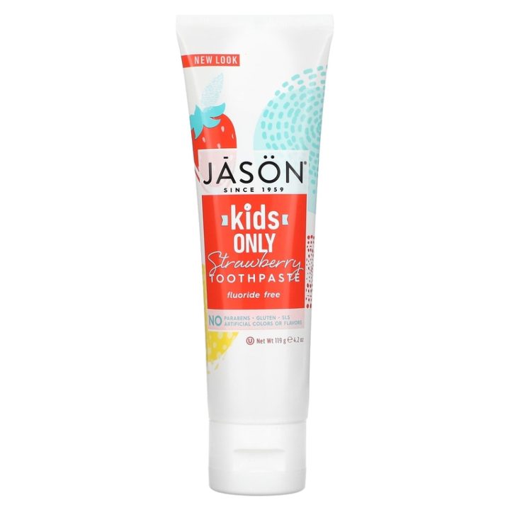 Jason, зубная паста для детей, Kids Only, клубничный вкус, без фтора, 119 г