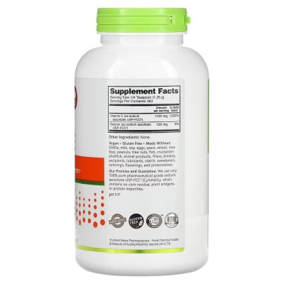 NutriBiotic, Витамин C (аскорбат натрия), Sodium Ascorbate, кристаллический порошок, 454гр