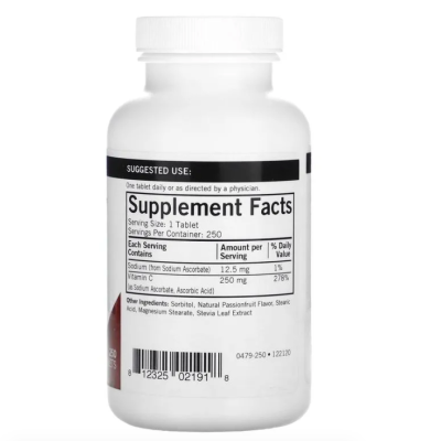Kirkman, Vitamin C, Витамин C, 250 мг, 250 жевательных таблеток