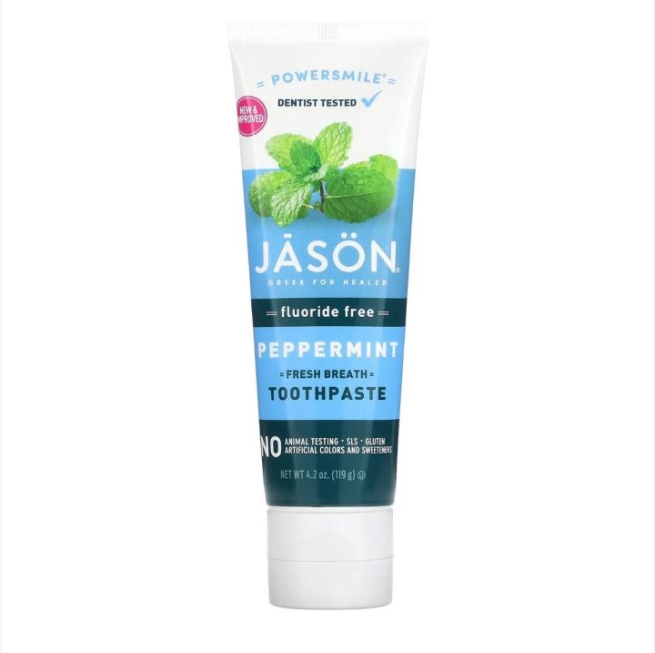 Jason Natural, Powersmile, зубная паста для свежего дыхания, без фтора, перечная мята, 119 г