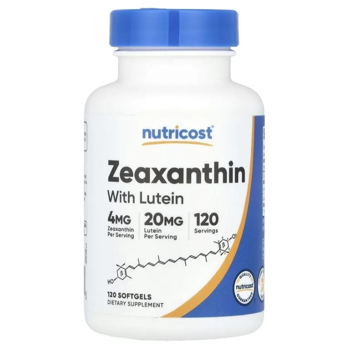 Nutricost, Зеаксантин с лютеином, Zeaxanthin with Lutein, 120 капсул
