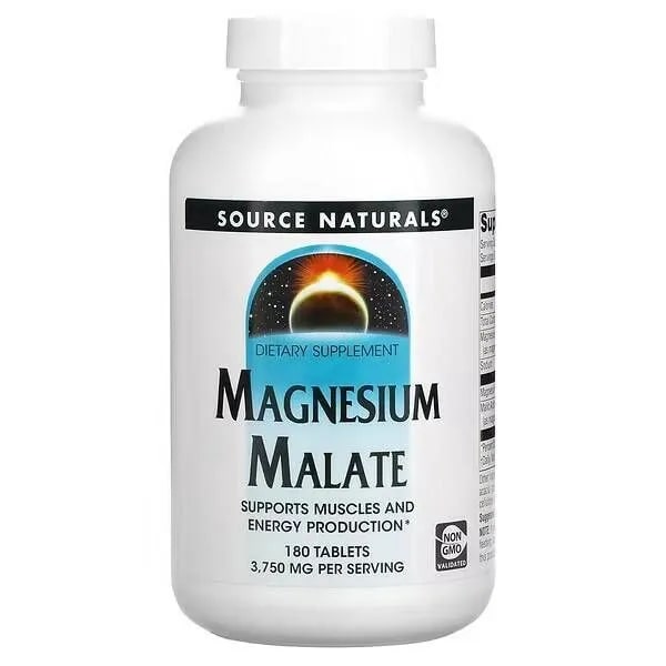 Source Naturals, малат магния, Magnesium Malate, 180 таблеток