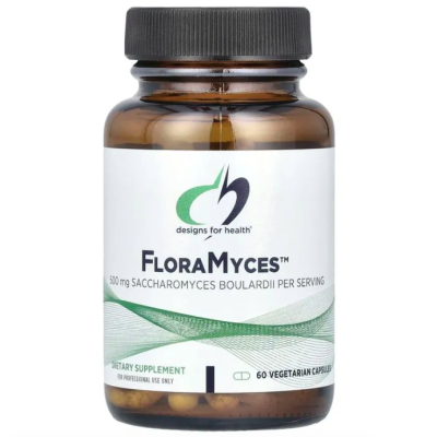 Designs for Health, FloraMyces, Буларди сахаромицеты, без лактозы, 60 капс - срок до 06/26