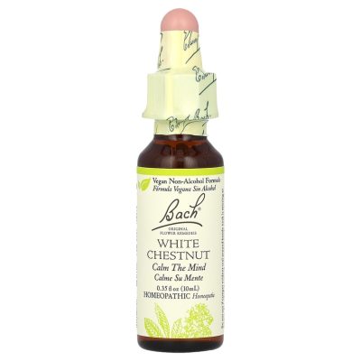 Bach, Original Flower Remedies, белый каштан, спокойствие и умиротворение, White Chestnut, 10мл