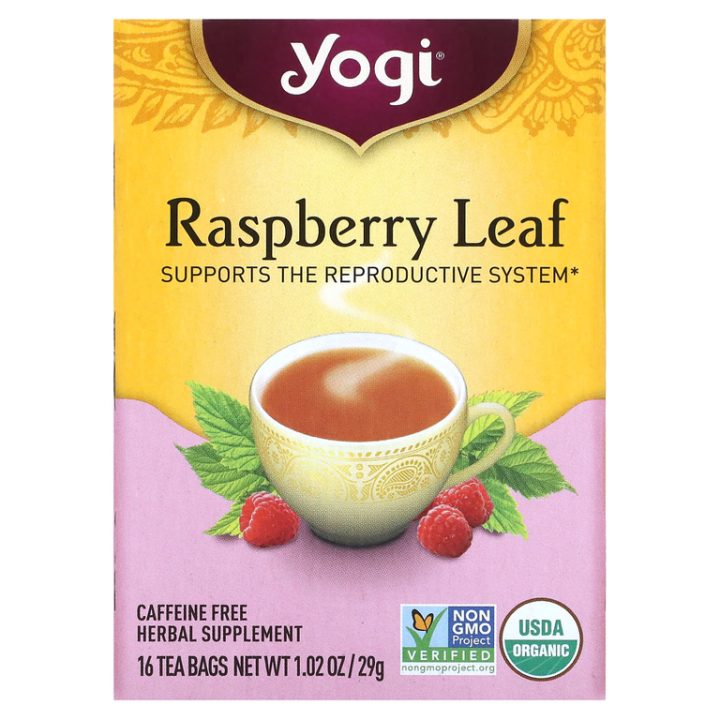 Yogi Tea, листья органической малины, поддержка репродуктивной системы, 16 чайных пакетиков