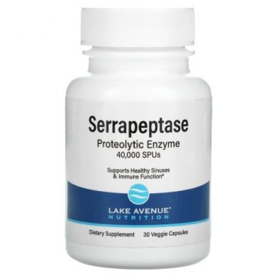 Серрапептаза, Serrapeptase 40 000 SPUs, Lake Avenue, Proteolytic Enzyme