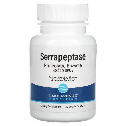 Серрапептаза, Serrapeptase 40 000 SPUs, Lake Avenue, Proteolytic Enzyme