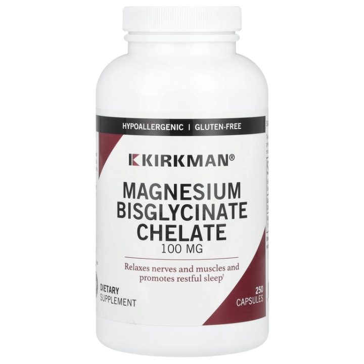 Kirkman Labs, хелатный бисглицинат магния, 100 mg, 250 капсул