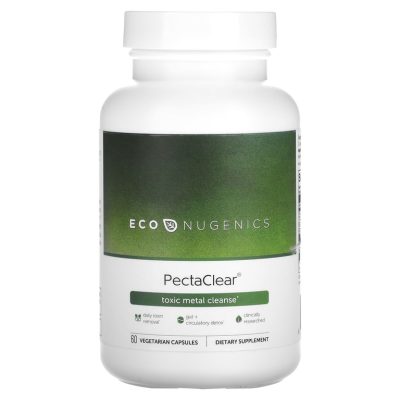 Econugenics, PectaClear Detox Formula, детокс, цитрусовый пектин + альгинатный комплекс, 60 капсул