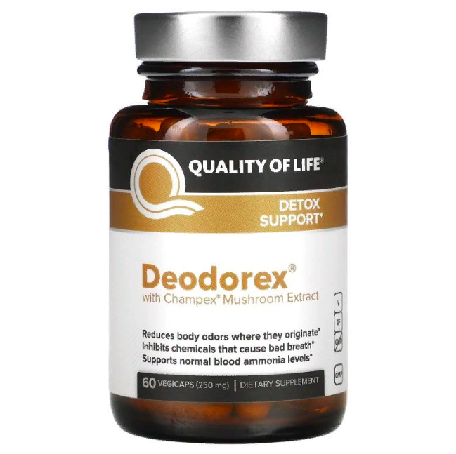 Quality of Life Labs, Deodorex, экстракт грибов Champex, 250 мг, 60 вег капс - срок до 01/26