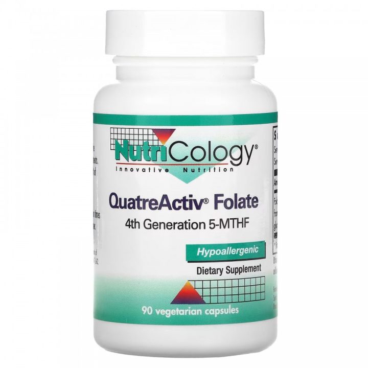 Nutricology, QuatreActiv Folate, фолат, 90 вегетарианских капсул