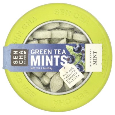 Sencha Naturals, Леденцы с зеленым чаем, голубика и мята, 35 г