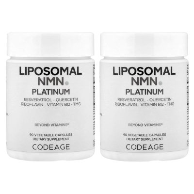 CodeAge, Liposomal NMN Platinum, никотинамид мононуклеотид, 2 упаковки по 90 капсул