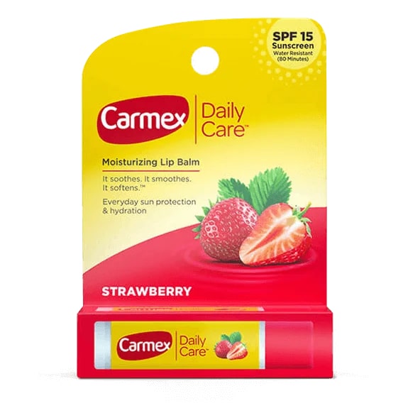 Carmex, увлажняющий бальзам для губ, клубничный вкус, стик
