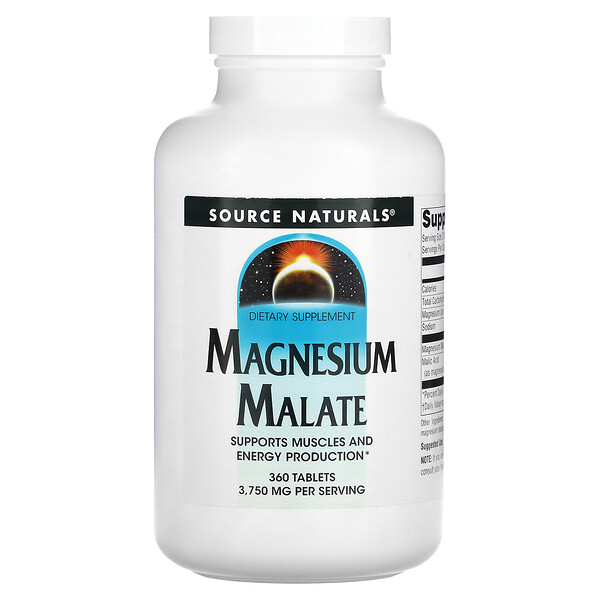Source Naturals, малат магния, Magnesium Malate, 360 таблеток