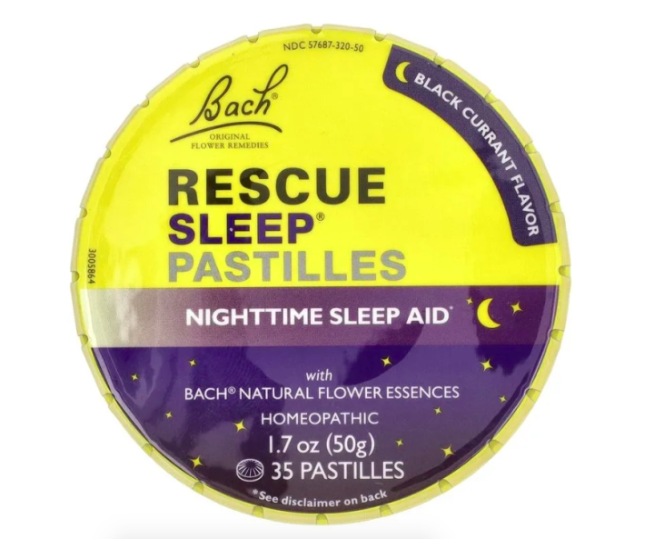 Bach, Rescue Sleep, Пастилки от бессонницы, черная смородина, 35 шт, ДИСКОНТ