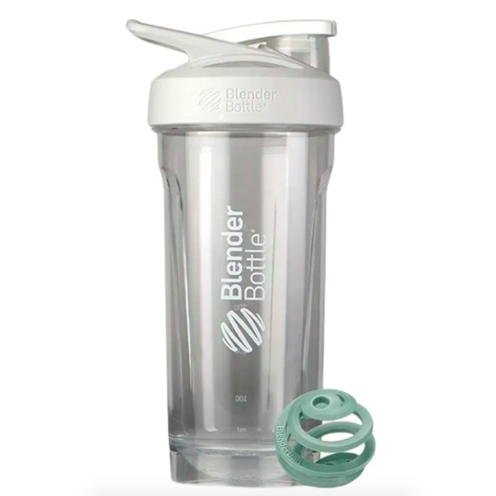 Blender Bottle, Шейкер спортивный, Tritan Sport (White) + BlenderBall (Jungle), цвет стакана белый/прозрачный, цвет шарика зеленый, 828 мл (28 унции)