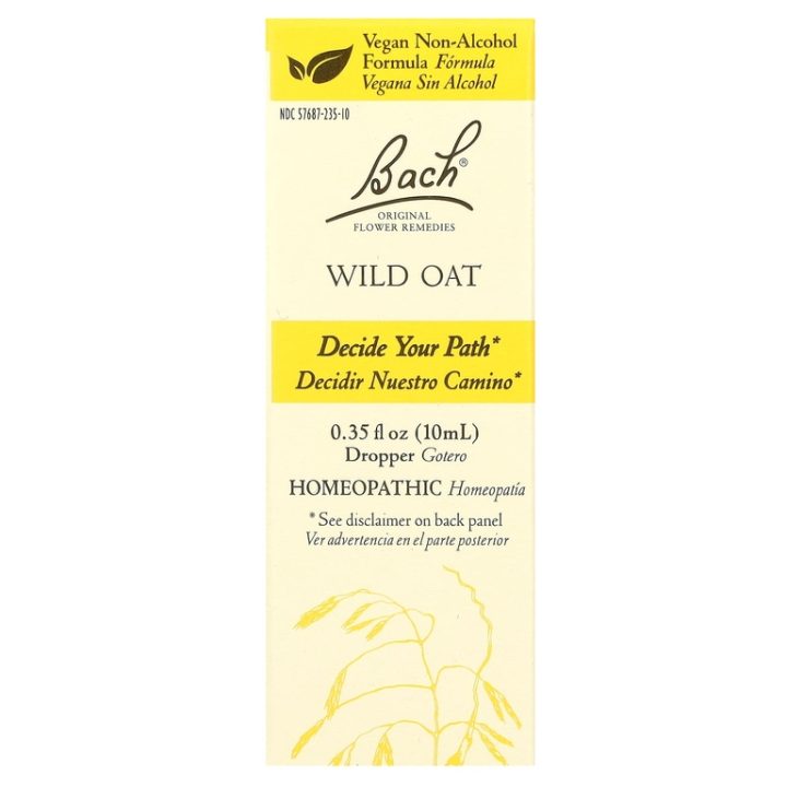 Bach, Original Flower Remedies, Wild Oat, дикий овес, от нерешительности и сомнений, 10мл