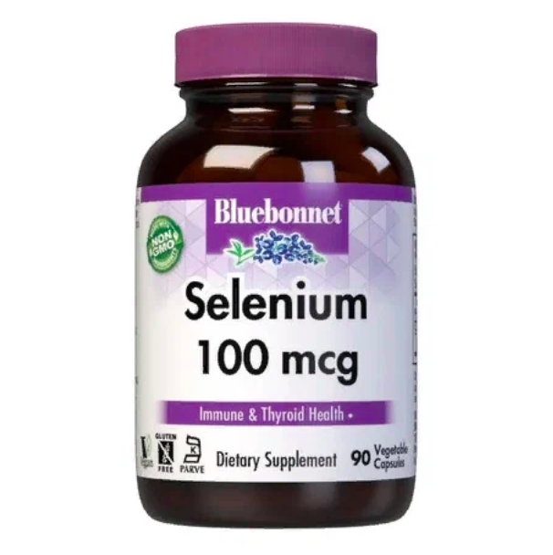 Bluebonnet Nutrition, Selenium, Селен 100 мкг, 90 вегетерианских капсул