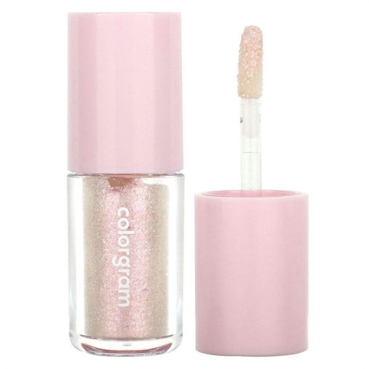 COLORGRAM, Milk Bling Shadow, Жидкие тени для век с блестками, 14 Cool Pink, 3,2 г