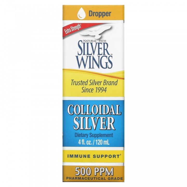 Natural Path Silver Wings, коллоидное серебро, Colloidal Silver, Extra Strength, 500 ч/млн, 120 мл