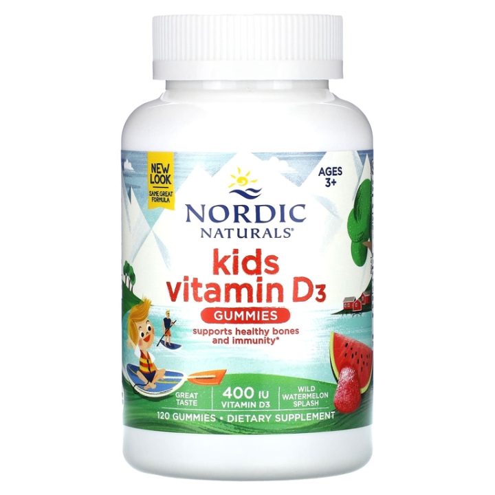 Nordic Naturals, витамин D3 400 МЕ, Д3, вкус дикий арбуз,120 жевательных таблеток