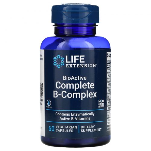 Life Extension, биоактивный В-комплекс, BioActive Complete B-Complex, 60 капсул