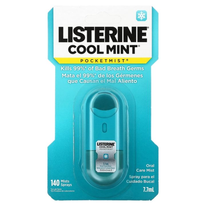 Listerine, Freshburst, карманный спрей для полости рта, ледяная мята,140 нажатий