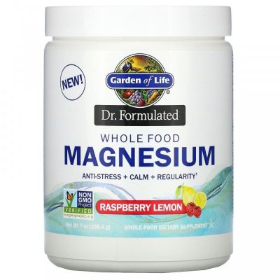 Garden of Life, Магний в порошке, Dr.Formulated, для детей и взрослых, малина-лимон, 198,4 г