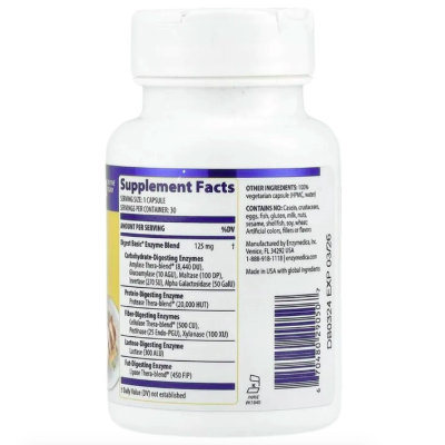 Enzymedica, Digest Basic, Пищеварительные ферменты, 30 капсул