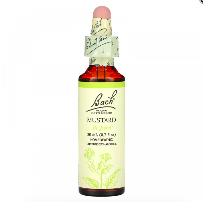Bach, Rescue Remedy, Mustard, горчица, возвращает радость и бодрость, 20мл