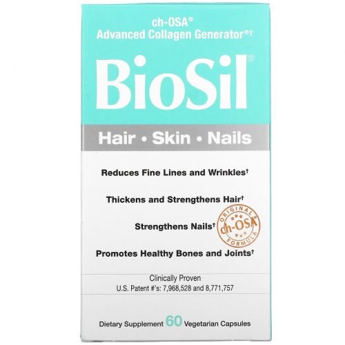 БиоСил, BioSil Hair-Skin-Nails, CH-OSA улучшенный генератор коллагена, Natural Factors