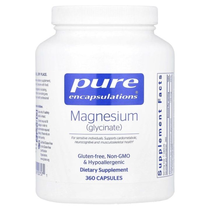 Pure Encapsulations, Магний глицинат, Magnesium Glycinate, 120 мг, 360 капсул