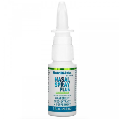 NutriBiotic, Sinus Nasal Spray Plus, Спрей для носа с экстрактом семян грейпфрута, 29,5 мл