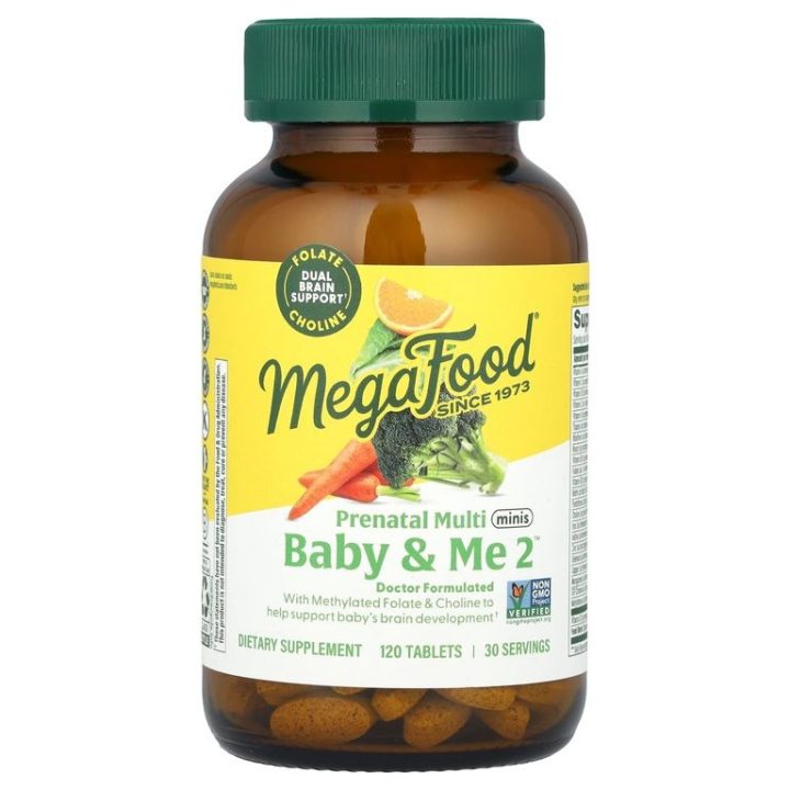 Megafood, Baby and Me 2, Prenatal Multi Minis, мультивитамины для беременных, 120 мини таблеток