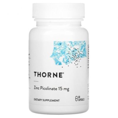 Thorne Research, Цинк пиколинат, 15мг, Zinc Picolinate, 60 капсул