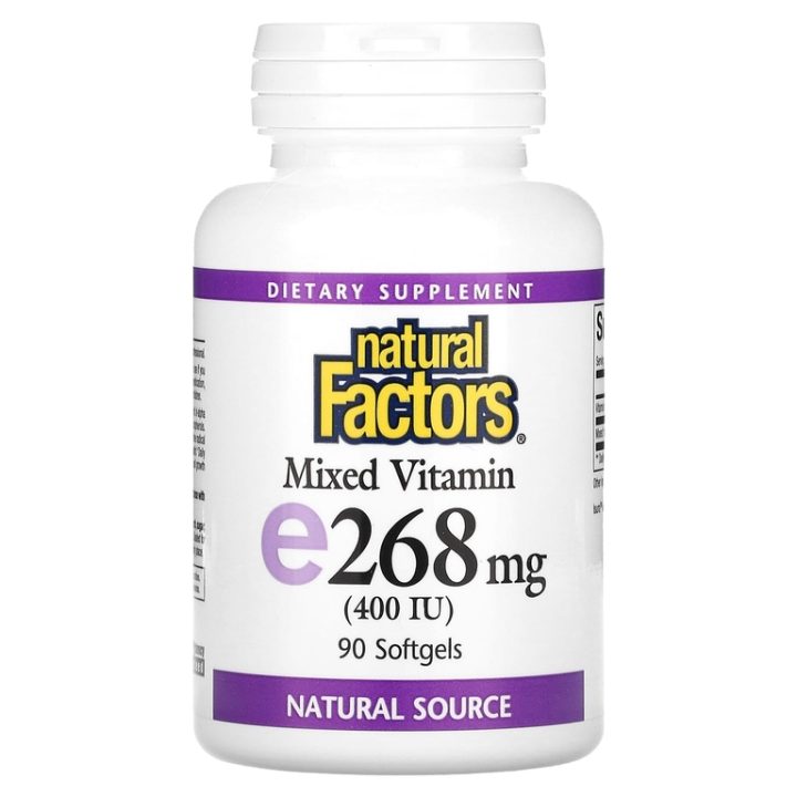 Natural Factors, Комплекс витамина E, 268 мг (400 МЕ), 90 мягких таблеток
