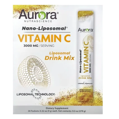 Aurora Nutrascience, Nano-Liposomal Vitamin C, витамин С, 30 пакетиков по 9 г.