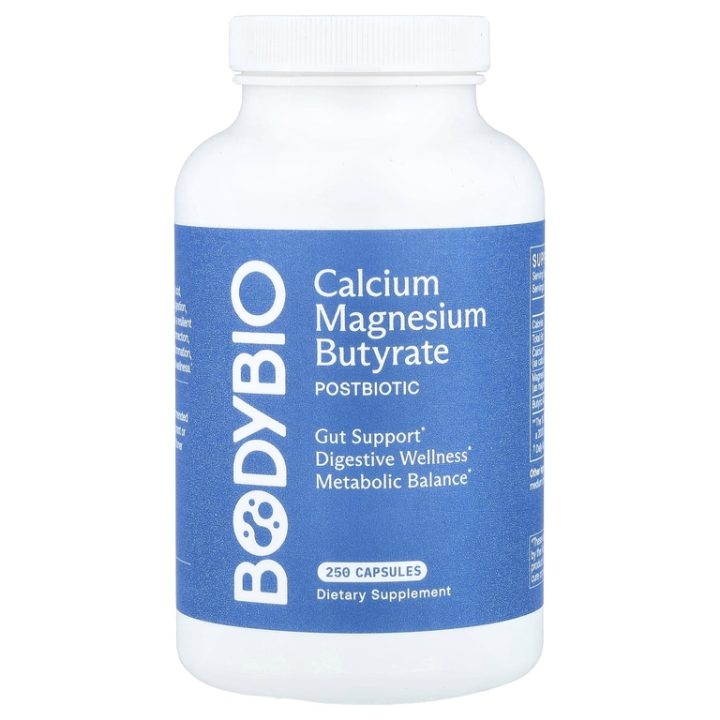 BodyBio, Calcium / Magnesium Butyrate, Бутират кальция / магния, 250 капсул