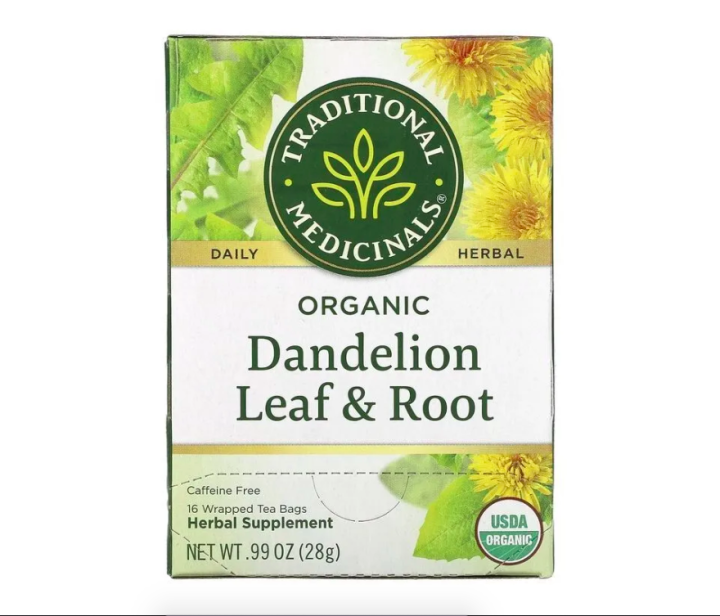 Traditional Medicinals, Одуванчик органический, листья и корень, 16 пакетиков, 28 г