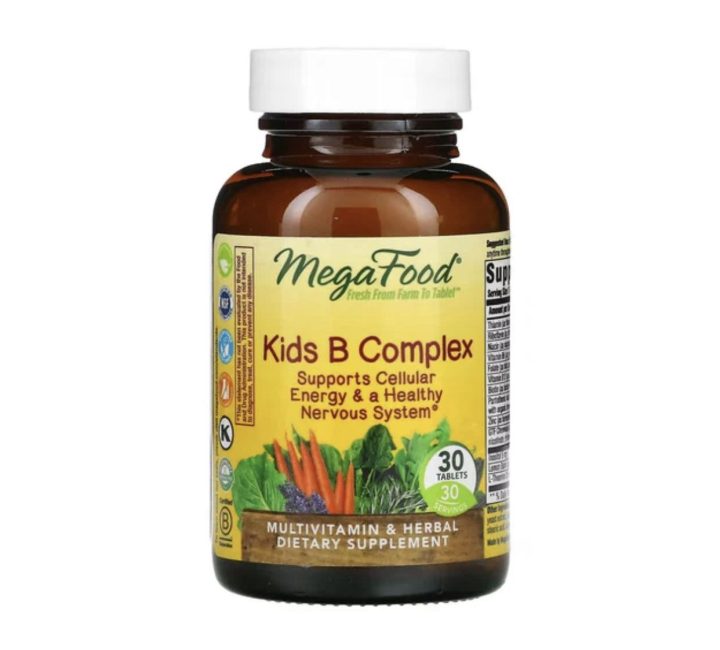 MegaFood, B-complex, Комплекс витаминов группы B для детей, 30 таблеток