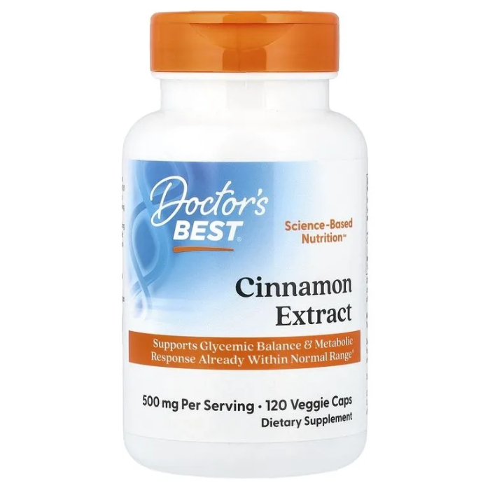 Doctor's Best, Экстракт корицы, Cinnamon Extract, 250 мг, 120 растительных капсул