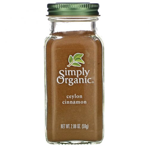 Simply Organic, приправа Органическая цейлонская корица, Ceylon cinnamon, 59гр