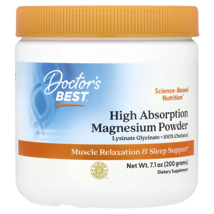 Doctor's Best, Магний с высокой степенью усвояемости, High Absorption Magnesium Powder, 200 г