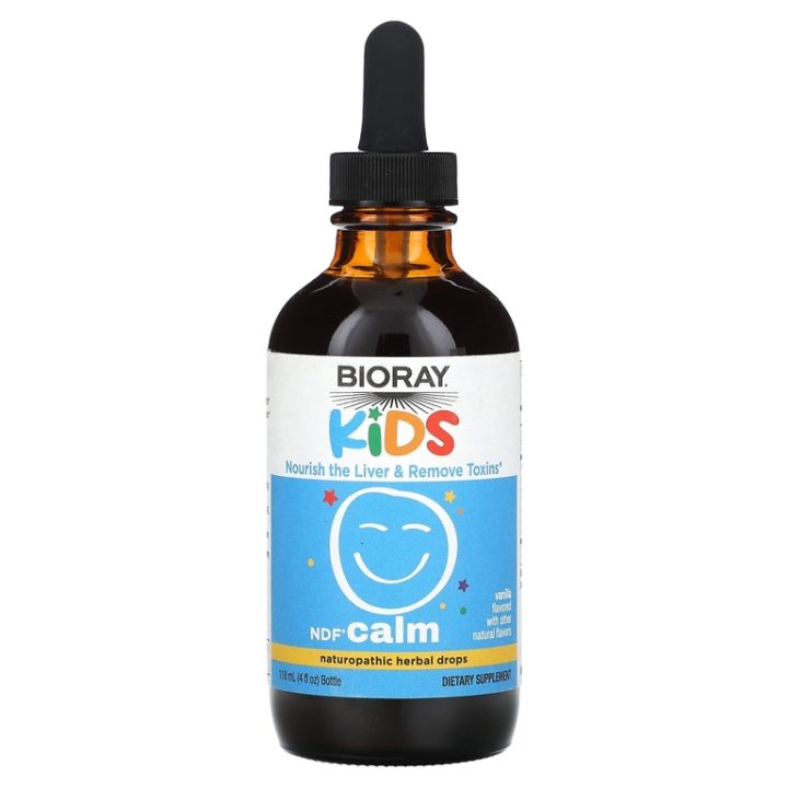 Bioray, Kids, NDF Calm, детокс печени, от бессонницы и стресса, для детей 1+, вкус ванили, 118 мл